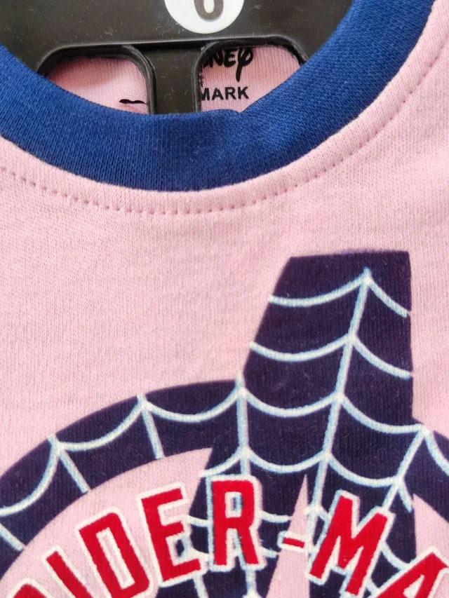 Disnep Classics Premium Boy's Cotton Half Sleeves T-Shirt and Shorts Set - Pink With Blue Spiderman - 6 Months