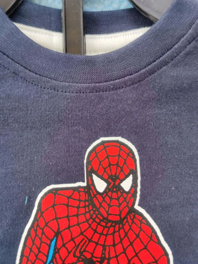 Disney Classics Premium Boy's Cotton Half Sleeves T-Shirt and Shorts Set - Navy Blue Spider - 6 Months