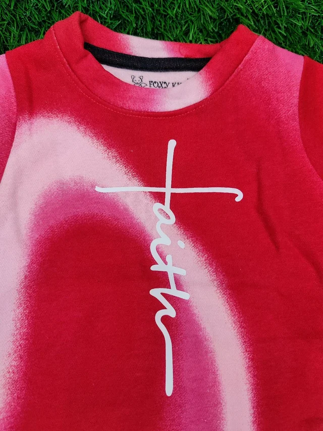 Premium Rainbow Full Sleeve Tshirt - Red - 1 Year
