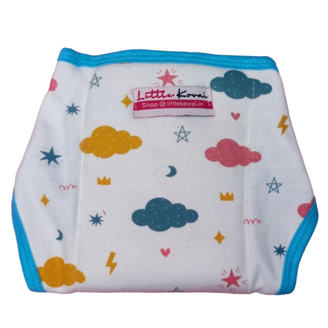 Little Kovai New Age 100% Cotton Padded Langots/ Nappies (Pack of 5, Multicolour) - 0 - 3 Months