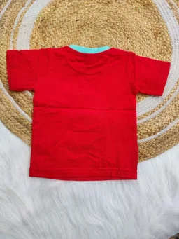 Marvel Hosiery Cotton Teddy Bear Design Tshirt for Boys & Girls - Red - 3Y