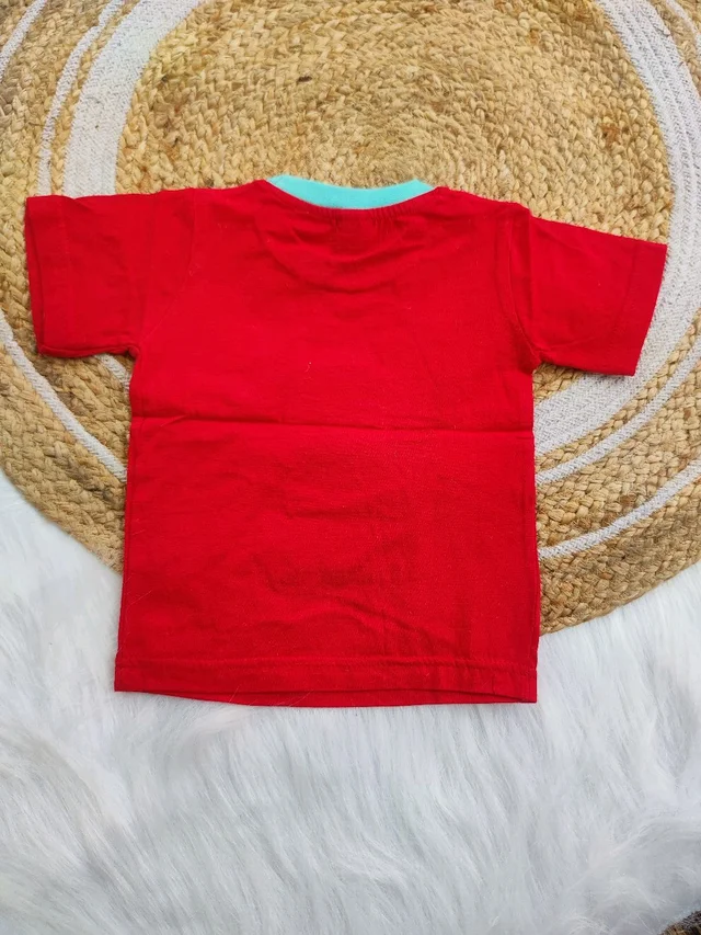 Marvel Hosiery Cotton Teddy Bear Design Tshirt for Boys & Girls - Red - 3Y