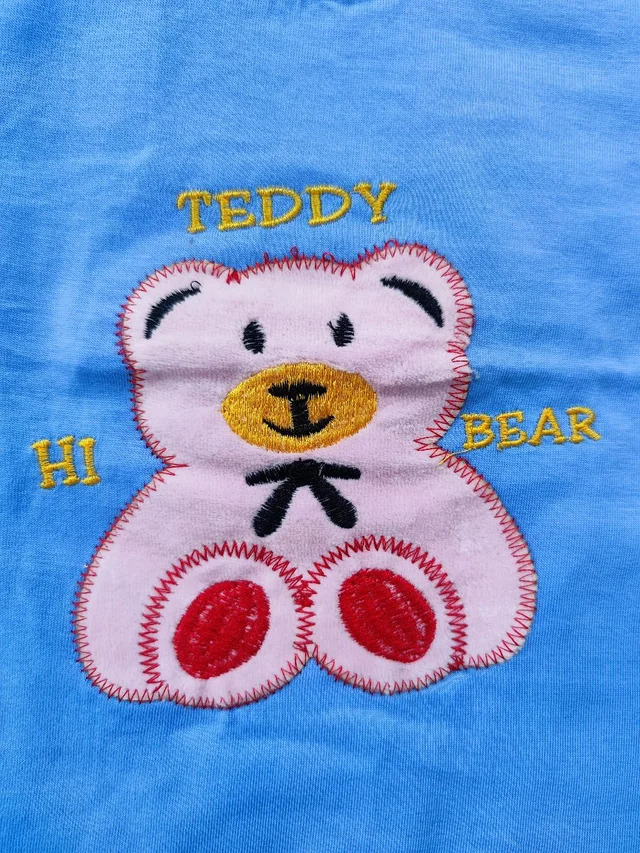 Marvel Hosiery Cotton Teddy Bear Design Tshirt for Boys & Girls - Blue - 3Y