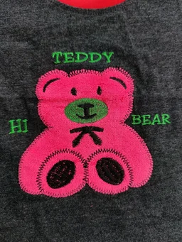 Marvel Hosiery Cotton Teddy Bear Design Tshirt for Boys & Girls - Black - 2Y
