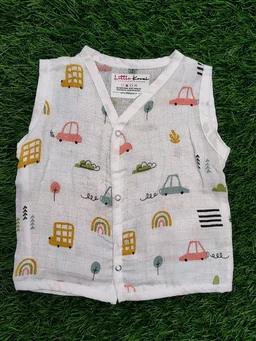 Little Kovai Bamboo Muslin Jabla and Shorts for Babies and Toddlers - Bus - 6M - 12M