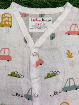 Little Kovai Bamboo Muslin Jabla and Shorts for Babies and Toddlers - Bus - 6M - 12M