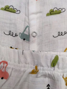 Little Kovai Bamboo Muslin Jabla and Shorts for Babies and Toddlers - Bus - 6M - 12M