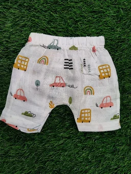 Little Kovai Bamboo Muslin Jabla and Shorts for Babies and Toddlers - Bus - 6M - 12M