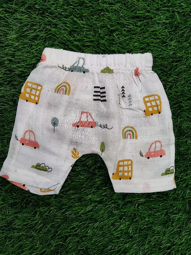 Little Kovai Bamboo Muslin Jabla and Shorts for Babies and Toddlers - Bus - 6M - 12M