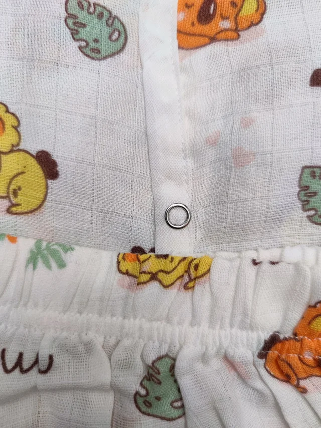 Little Kovai Bamboo Muslin Jabla and Shorts for Babies and Toddlers - Bear - 6 - 12 Months