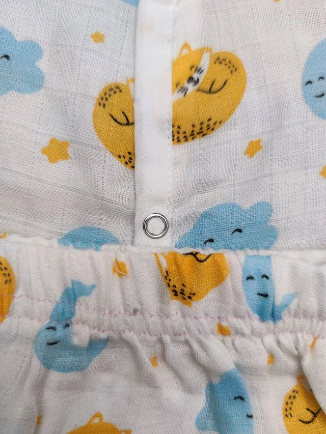 Little Kovai Bamboo Muslin Jabla and Shorts for Babies and Toddlers - Moon - 6 - 12 Months
