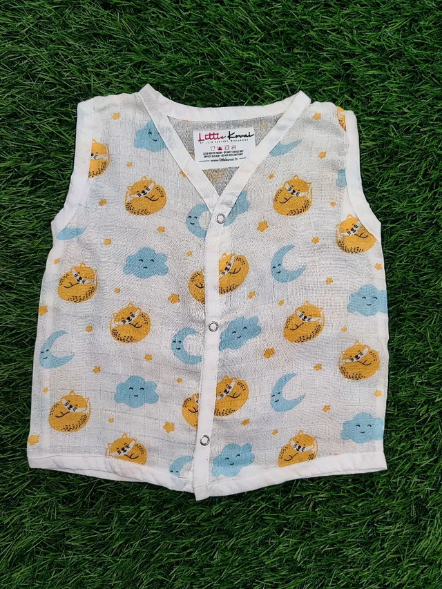 Little Kovai Bamboo Muslin Jabla and Shorts for Babies and Toddlers - Moon - 6 - 12 Months