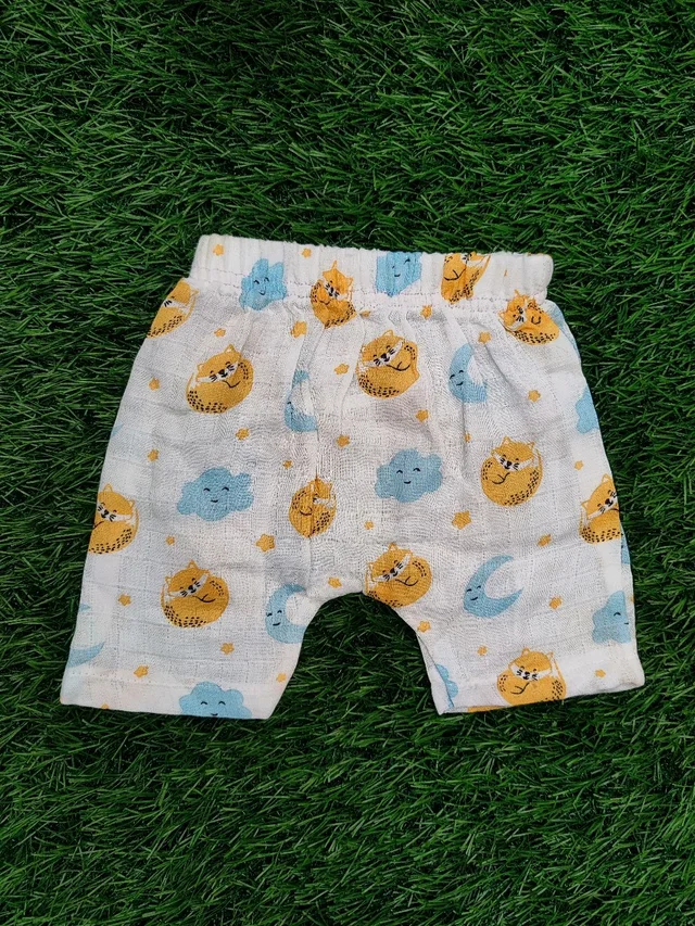 Little Kovai Bamboo Muslin Jabla and Shorts for Babies and Toddlers - Moon - 6 - 12 Months