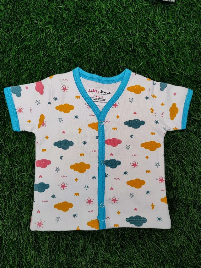 100% Soft Hosiery Cotton Jabla for Newborn and Toddlers (Pack of 2), Multicolor