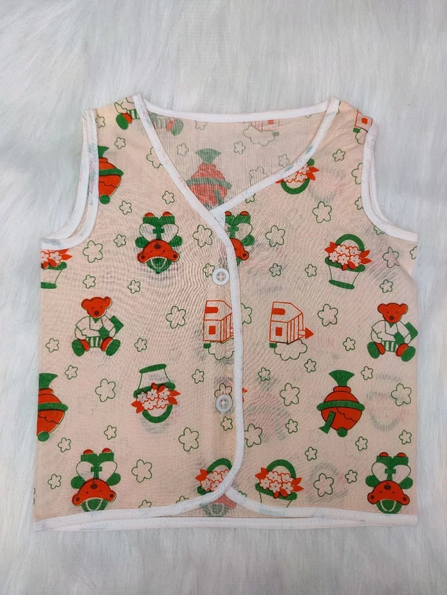 Little Kovai Premium 100% Cotton Woven Jabla - Front Open (Pack of 2, Multicolor) - 0 - 6 Months