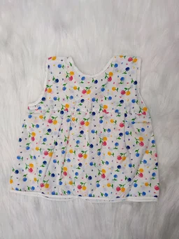 Little Kovai Yaal 100% Organic Cotton Woven Frocks for Babies - Front Open(Combo Pack of 2, Multi-color) - 0 - 6 Months