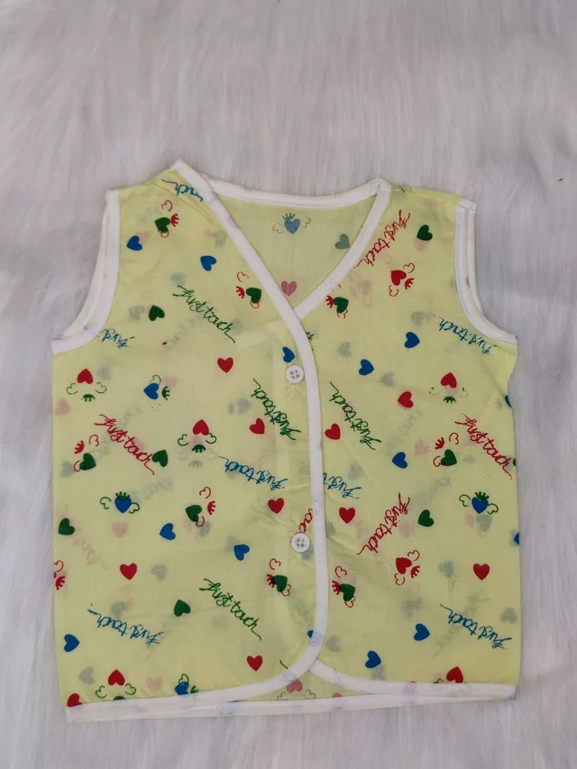Little Kovai Yaal 100% Organic Cotton Woven Jablas for Babies - Front Open (Combo Pack of 2, Multi-color) - 0 - 6 Months