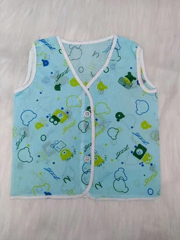 Little Kovai Yaal 100% Organic Cotton Woven Jablas for Babies - Front Open (Combo Pack of 2, Multi-color) - 0 - 6 Months