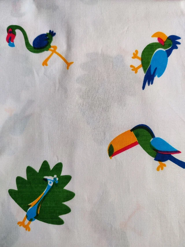 Organic Printed Premium Soft Cotton Thottils/Swing Cradle 3.5 Mtrs – Bird - Free Size