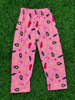 Disney Half Sleeve Pyjama set (Co-ord set) for Boys & Girls - Pink Avocado Brinjal - 1 Year