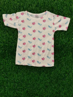 Disney Half Sleeve Pyjama set (Co-ord set) for Boys & Girls - Ivory Cherry - 1 Year