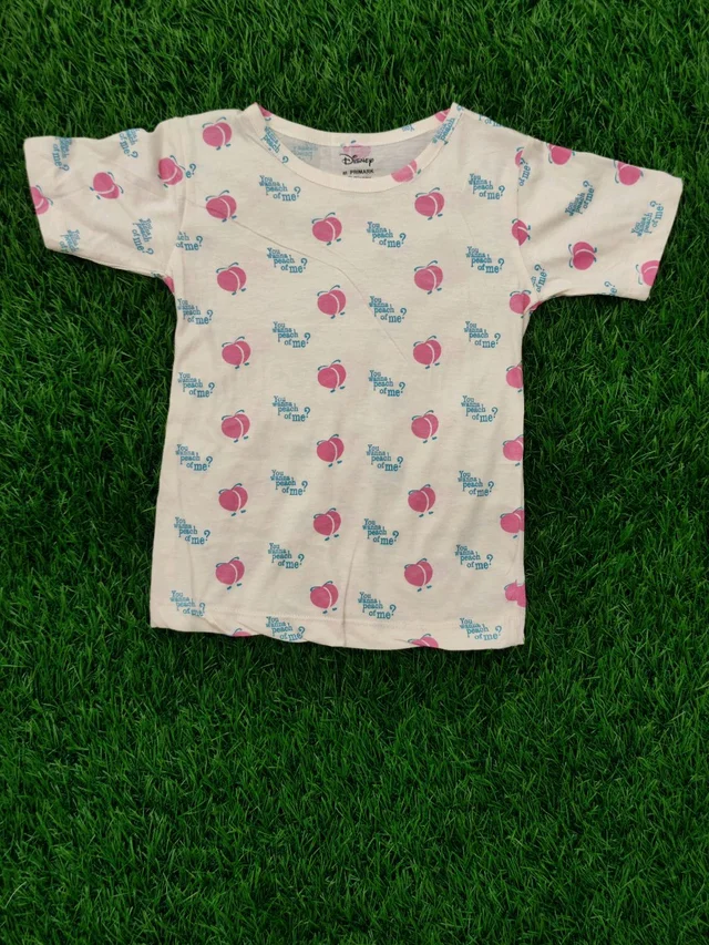 Disney Half Sleeve Pyjama set (Co-ord set) for Boys & Girls - Ivory Cherry - 1 Year