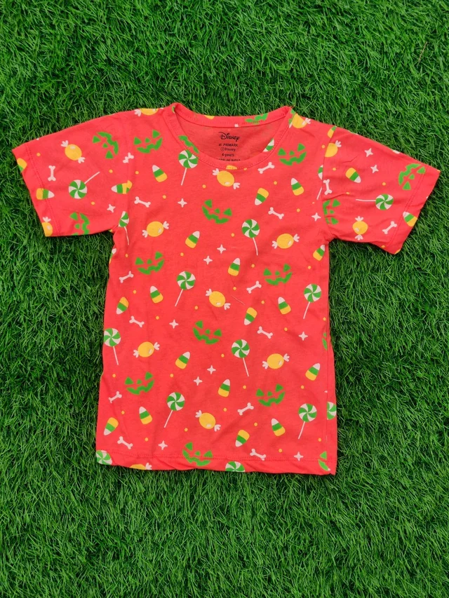 Disney Half Sleeve Pyjama set (Co-ord set) for Boys & Girls - Orange Lollypop - 6 Year
