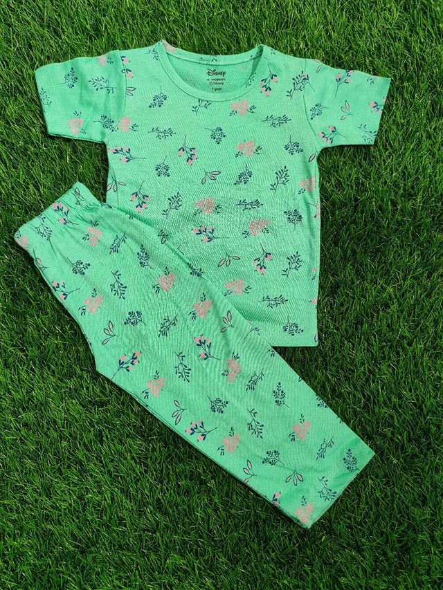 Half Sleeve Pyjama set (Co-ord set) for Boys & Girls - Pista Green