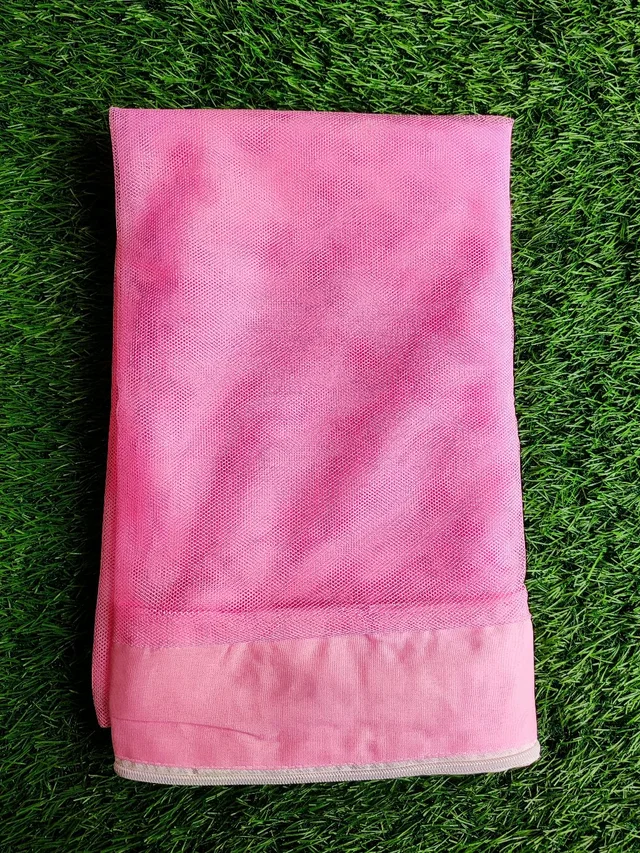 Premium Cotton Mosquito Net for Baby Cradle Swing/Baby Jhula with Bottom Zip Opening | Pastel Pink