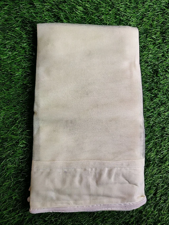 Premium Cotton Mosquito Net for Baby Cradle Swing/Baby Jhula with Bottom Zip Opening | Beige color