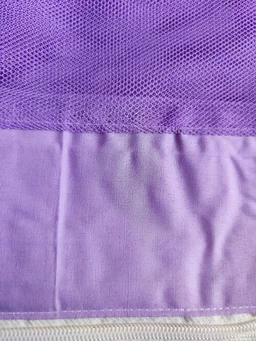 Little Kovai Premium Cotton Mosquito Net for Baby Cradle Swing/Baby Jhula with Bottom Zip Opening | Violet color - Free Size