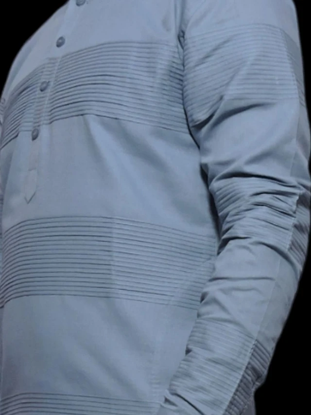 Shandaar Wears Men's Kurta Weldon Blue Self SW-42 - 42
