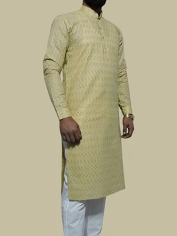 Shandaar Wears Men's Kurta Grullo Self 38 - 36