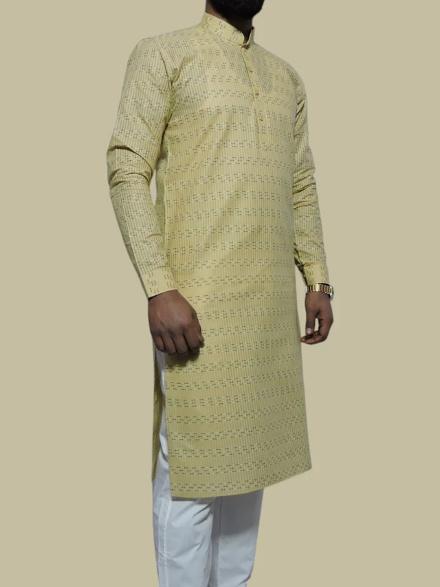 Shandaar Wears Men's Kurta Grullo Self 38 - 36