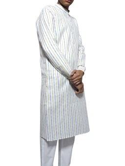 Shandaar Wears Men's Kurta White Khadi Self SW-34 - 36