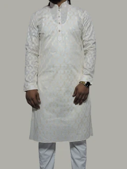 Shandaar Wears Men's Kurta Cream Self 31 - 42