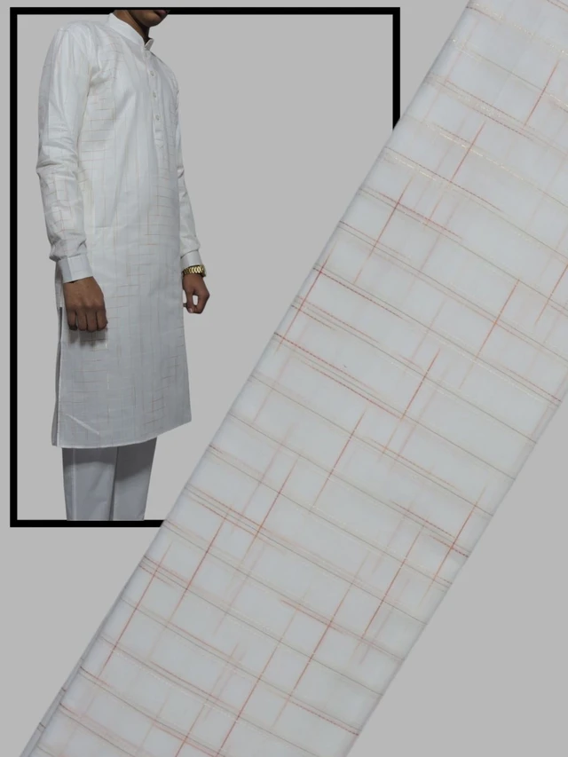 Shandaar Wears Fabric Cotton White Self SW-33 - 0.25 Meter