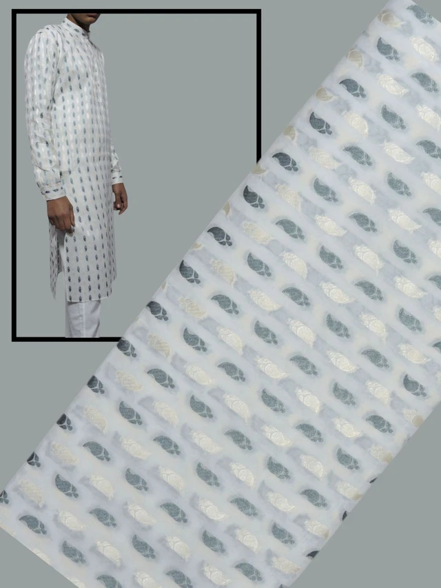 Shandaar Wears Fabric White Self SW-32 - 0.25 Meter