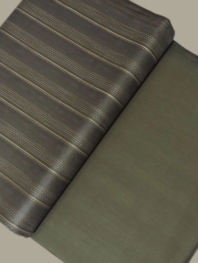 Shandaar Wears Fabric Cotton Dark Menhdi Self Maching SW-51 - Kurta Fabrics, 0.25 Meter