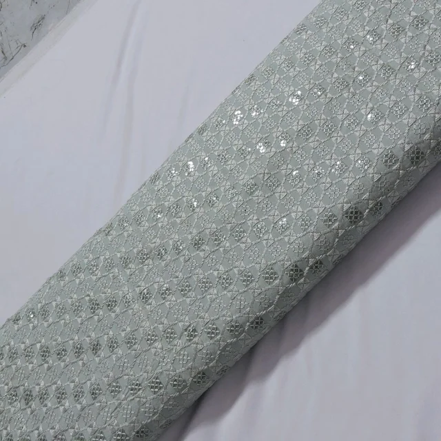 Shandaar Wears Fabric Chikankari Sequence Spring Rain SW-57 - 0.25 Meter