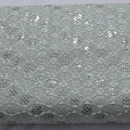 Shandaar Wears Fabric Chikankari Sequence Spring Rain SW-57 - 0.25 Meter