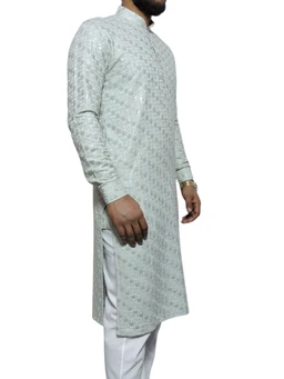 Shandaar Wears Fabric Chikankari Sequence Spring Rain SW-57 - 0.25 Meter