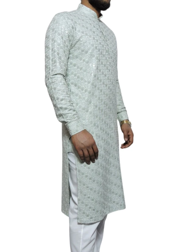 Shandaar Wears Fabric Chikankari Sequence Spring Rain SW-57 - 0.25 Meter
