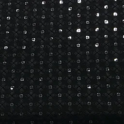Shandaar Wears Fabric Chikankari Sequence Black SW-60 - 0.25 Meter