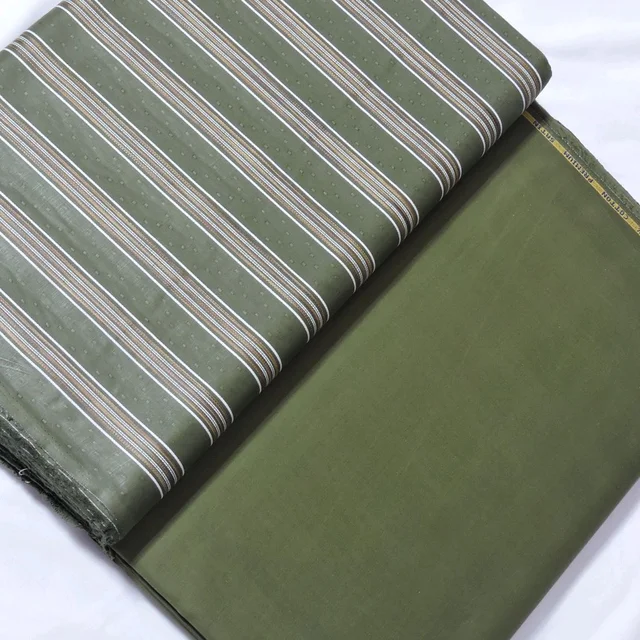 Shandaar Wears Fabric Cotton Lunar Green Self Maching SW-80 - Kurta Fabrics, 0.25 Fabric