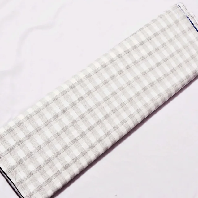 Shandaar Wears Fabric Cotton White Brown Self Check SW-154 - 0.25 Meter