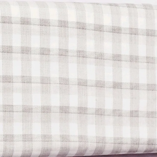 Shandaar Wears Fabric Cotton White Brown Self Check SW-154 - 0.25 Meter