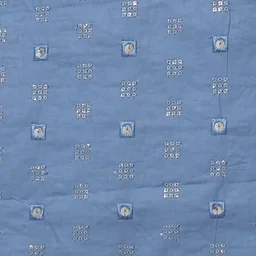 Shandaar Wears Fabric Cotton Sequence Polo Blue Maching SW-157 - Kurta Fabric, 0.25 Meter
