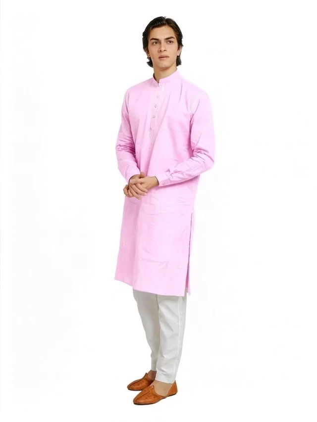 Shandaar Wears Fabric Cotton Neck Embroidery Black SW-171 - 38, Electric Violet
