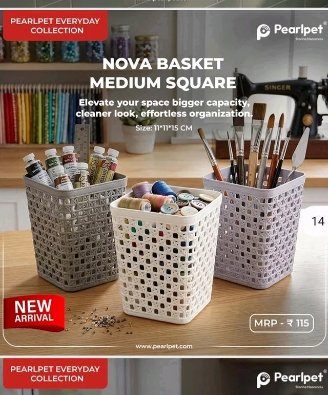 Pearlpet Nova  Basket medium Square 